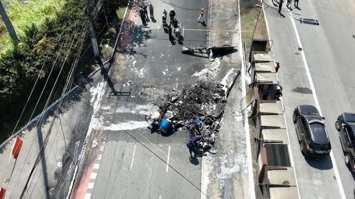 Two dead after small plane crashes into bus in Sao Paulo